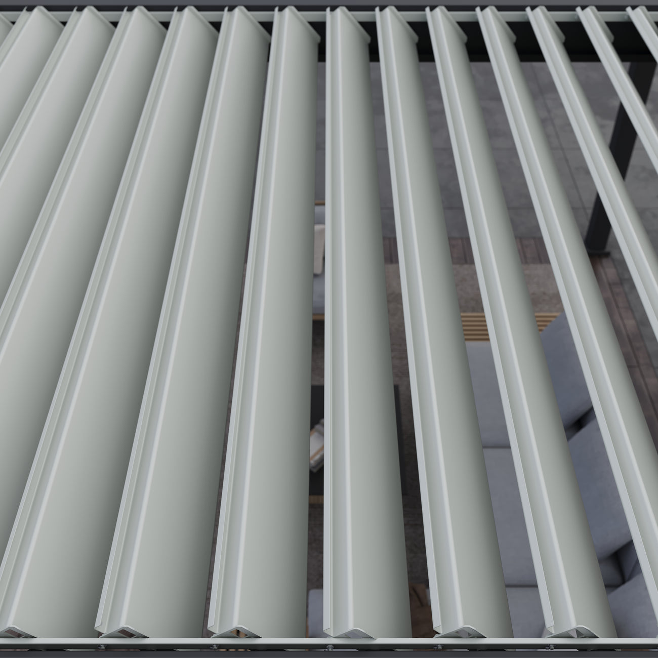 Lugano Louvered Pergola with Wind Screens