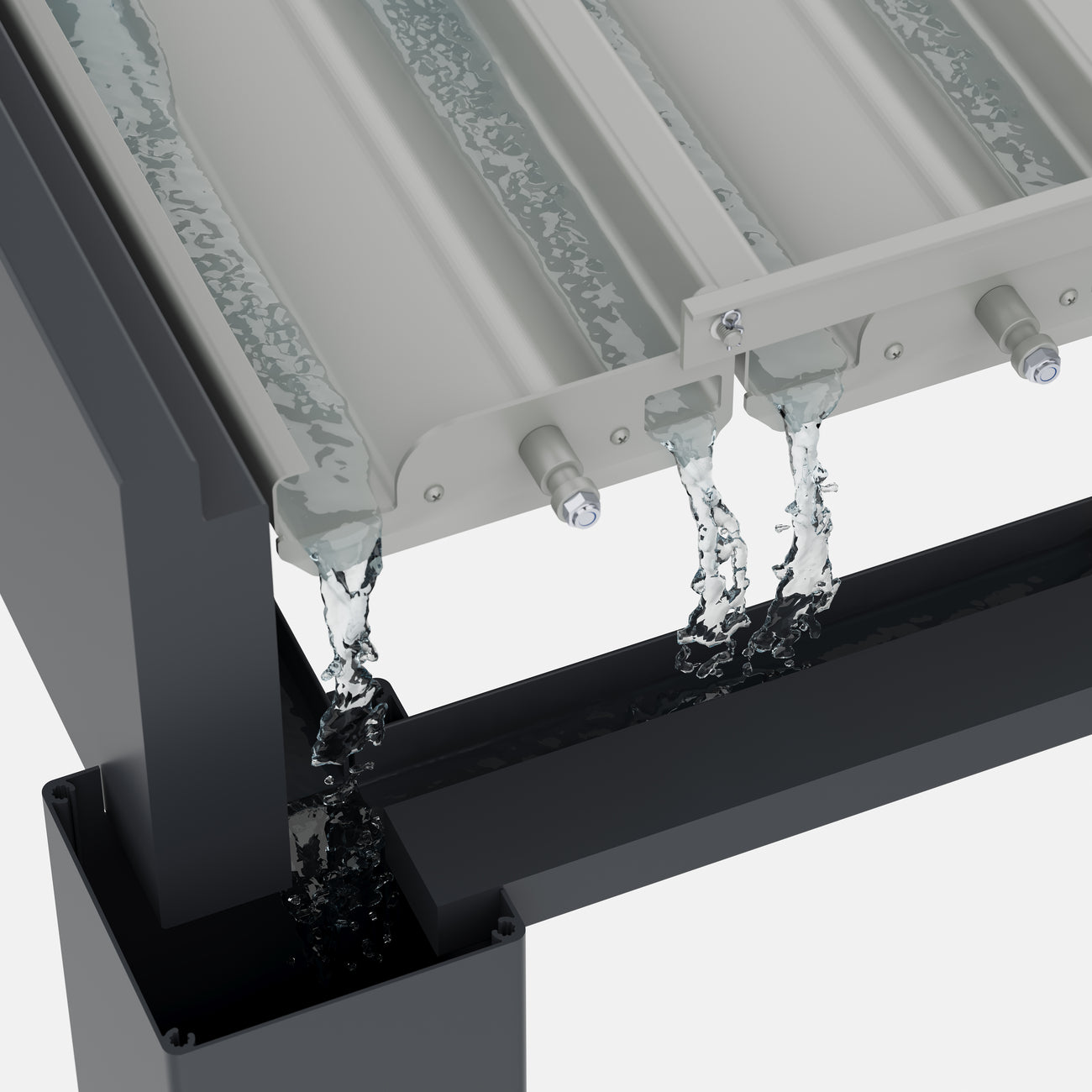 Lugano Louvered Pergola with Wind Screens