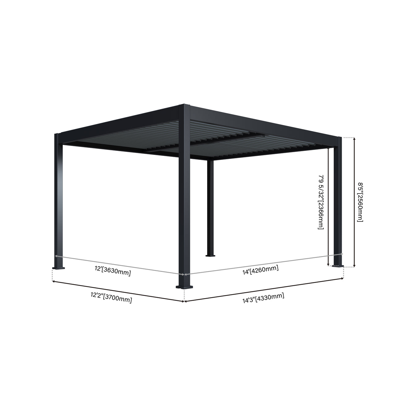 Lugano Louvered Pergola with Wind Screens