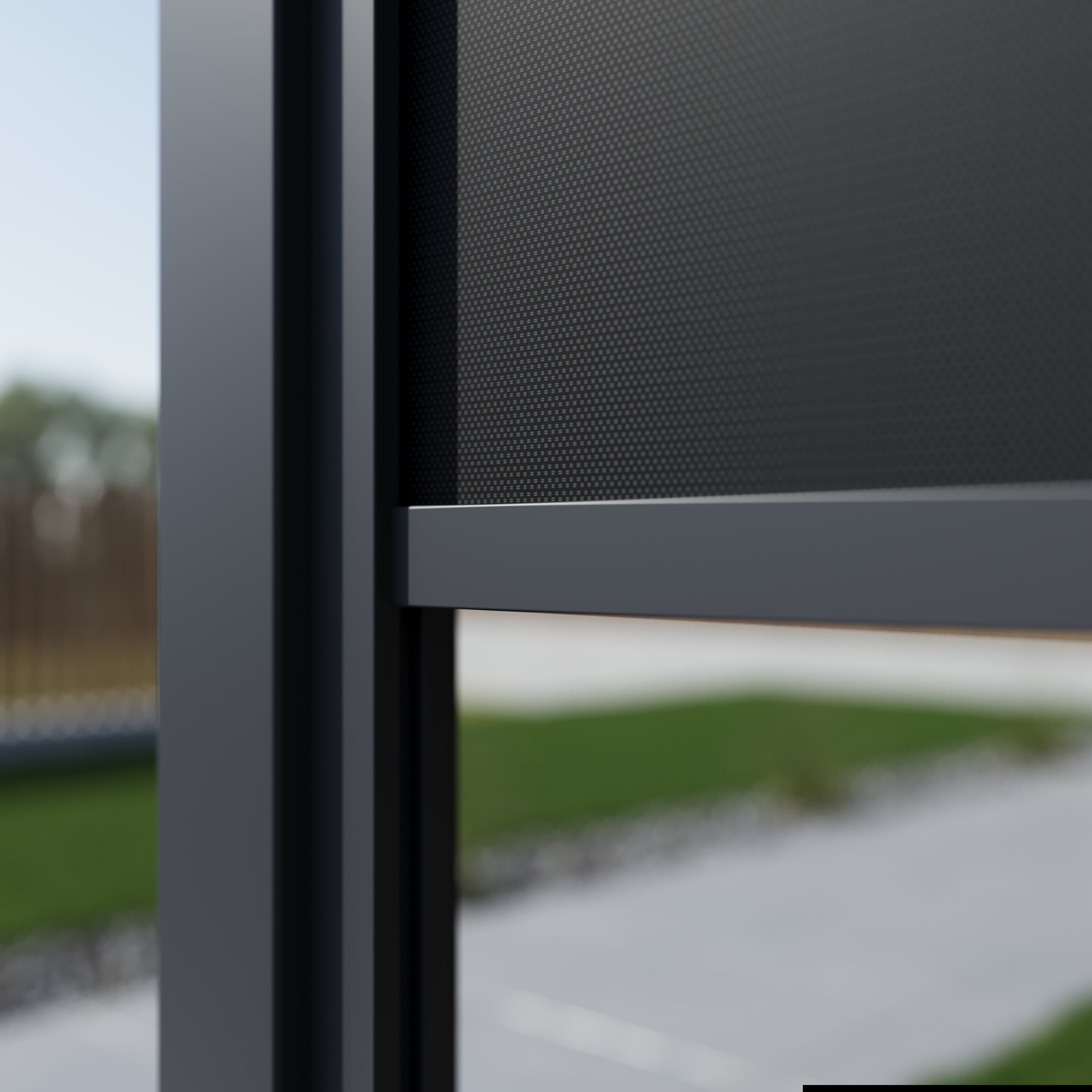 Lugano Louvered Pergola with Wind Screens