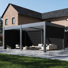 Lugano Louvered Pergola with Wind Screens