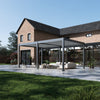 Lugano Louvered Pergola with Wind Screens