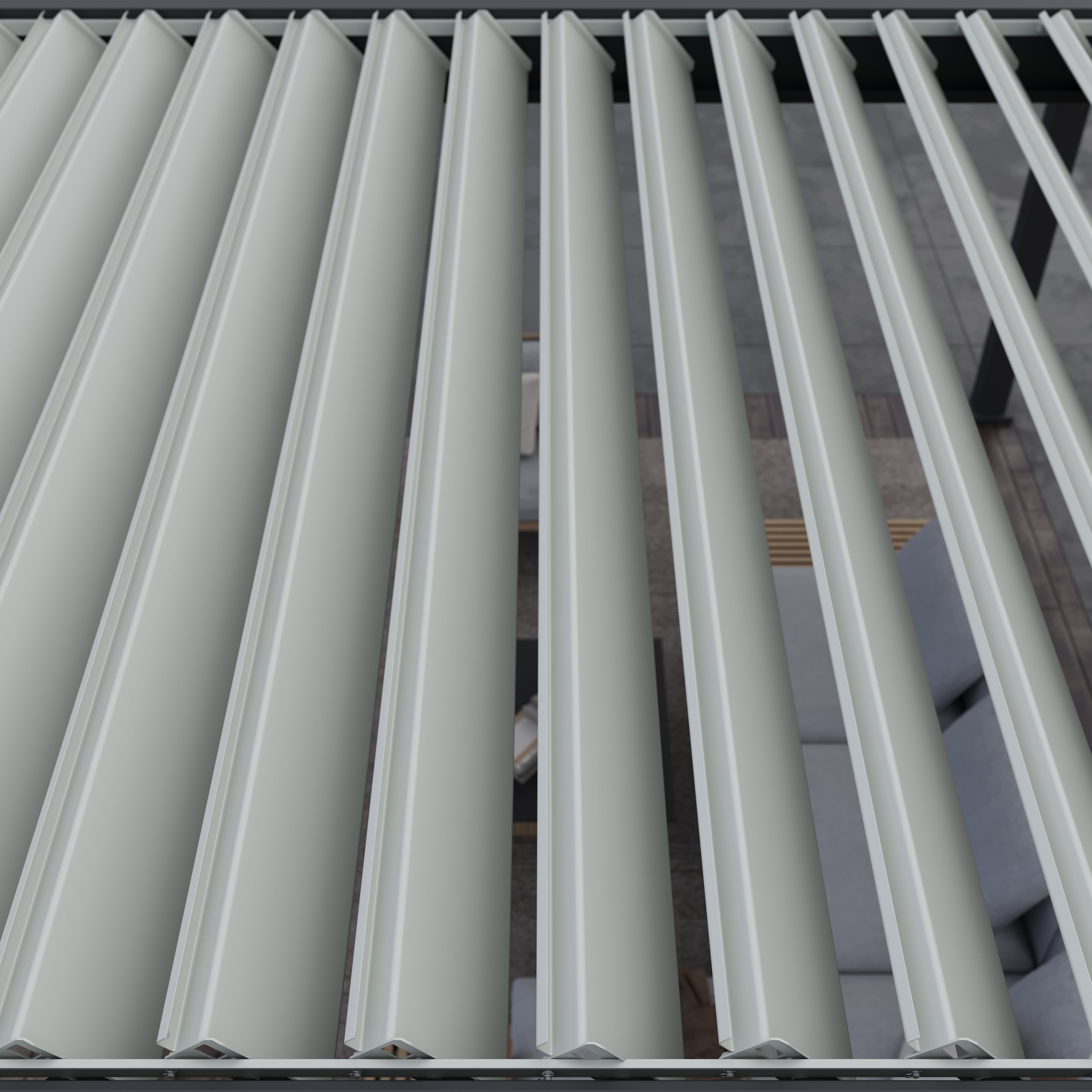 Lugano Louvered Pergola with Wind Screens