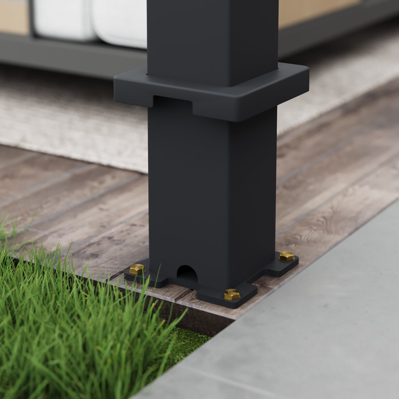 Lugano Louvered Pergola with Wind Screens